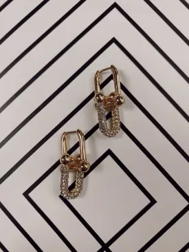 Gold Glitz Link Drop Earrings
