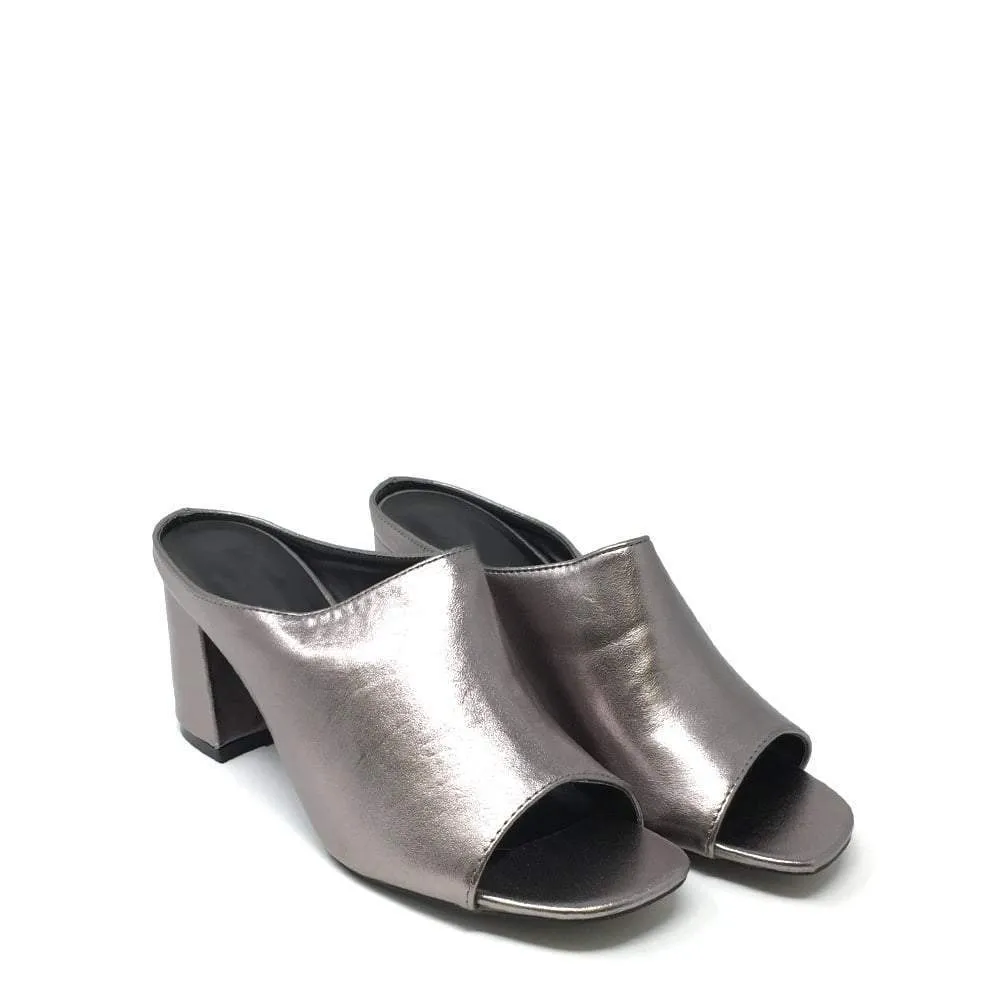 LIYA Metallic Medium Block Heel Mule