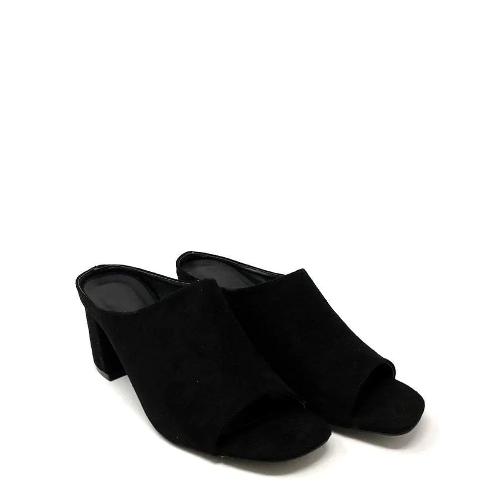 LIYA Metallic Medium Block Heel Mule