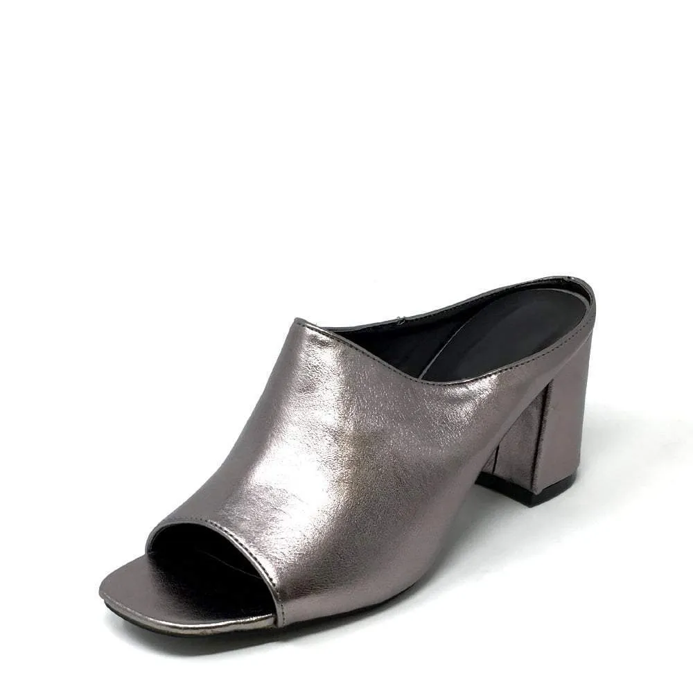 LIYA Metallic Medium Block Heel Mule