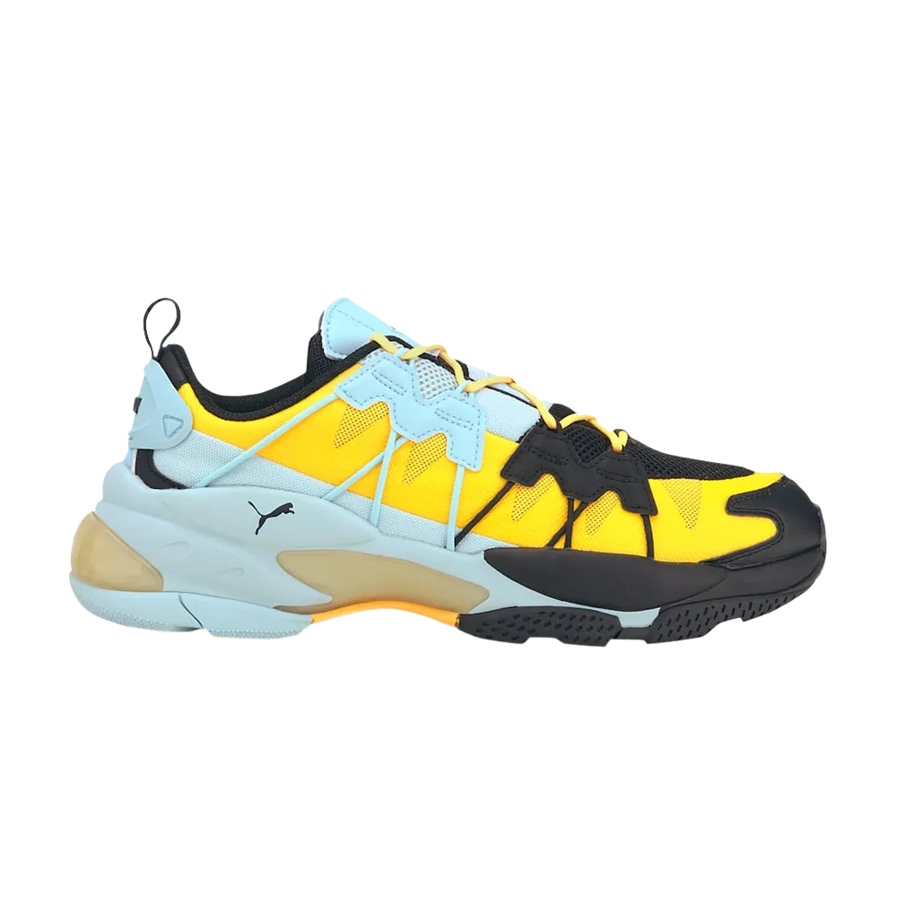 LQDCELL Omega Striped Knit Puma Sneakers, Yellow