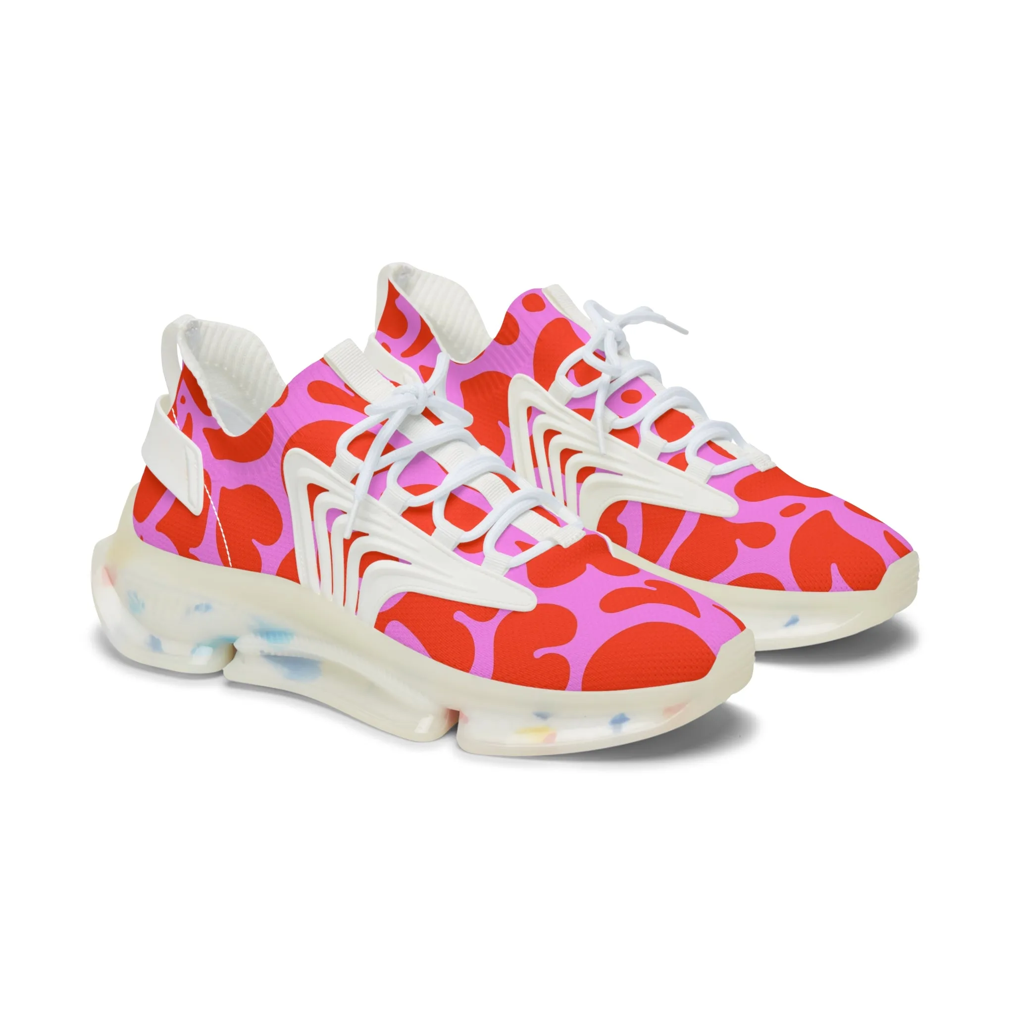 Melting Red Love Hearts Women's Mesh Sneakers