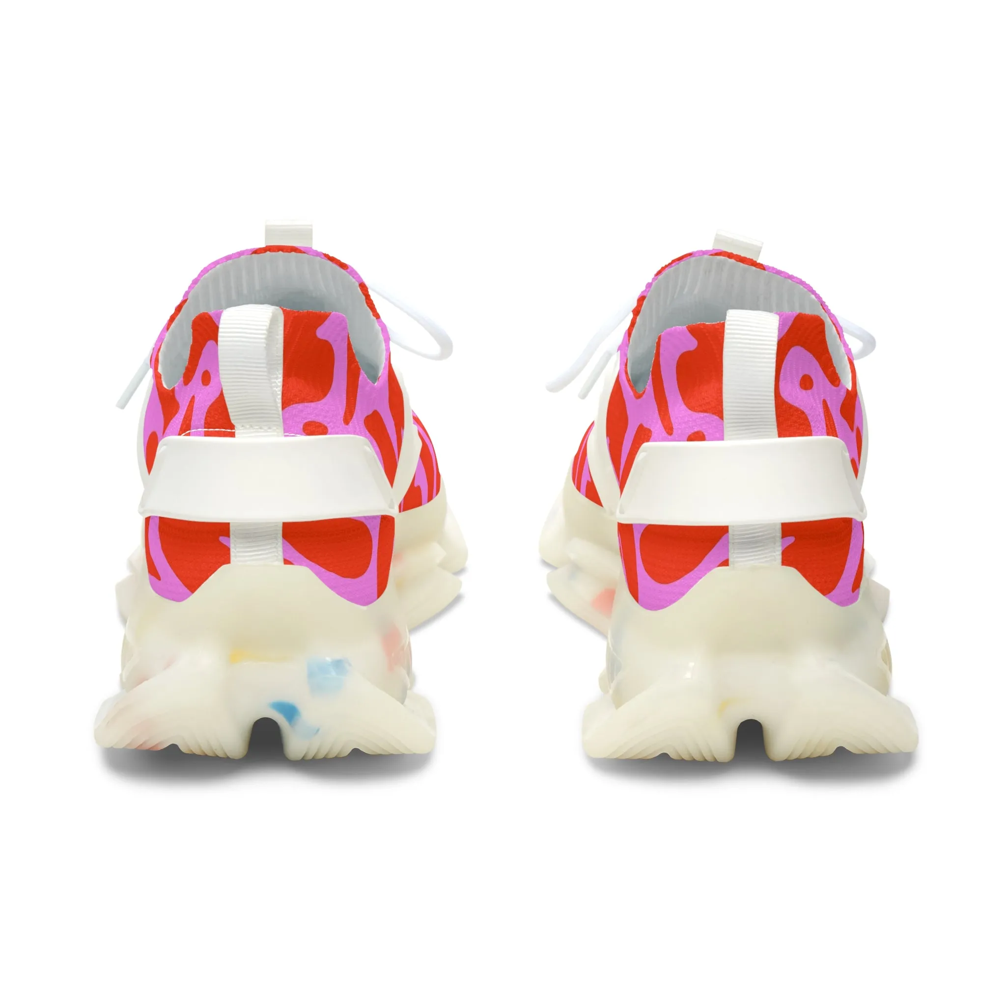 Melting Red Love Hearts Women's Mesh Sneakers