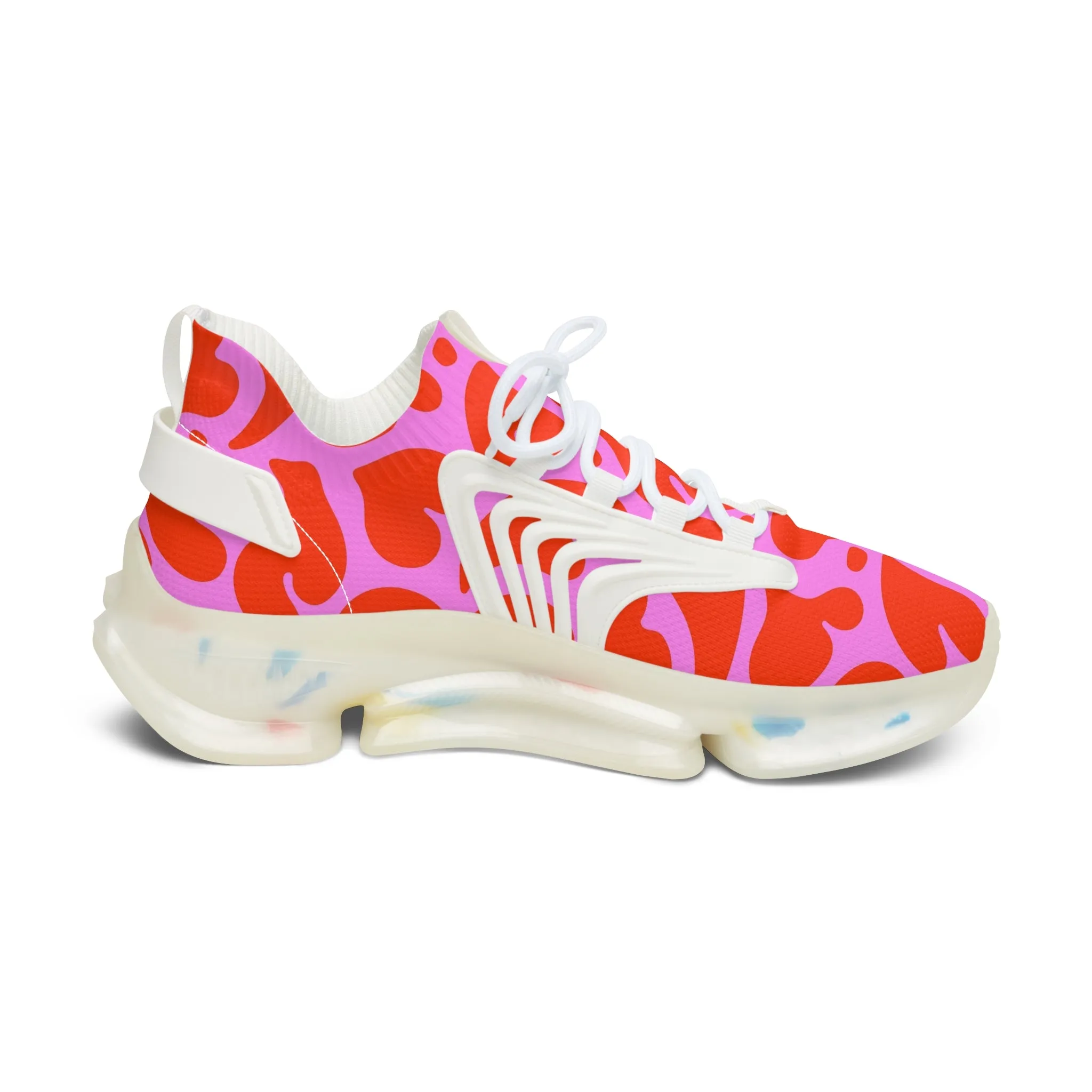 Melting Red Love Hearts Women's Mesh Sneakers