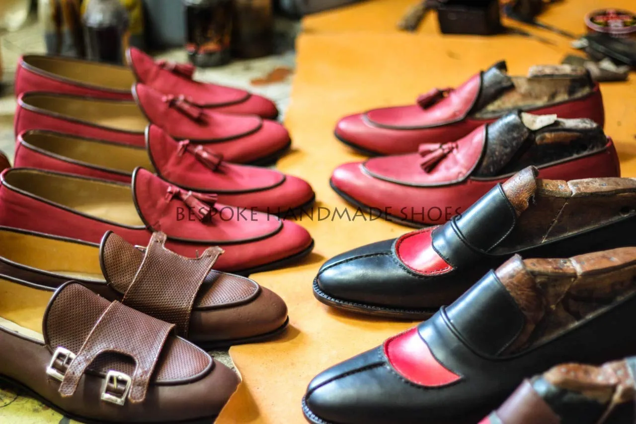 Men's Handmade Leather Shoes, Two Tone Pure White & Black Leather Wingtip Oxford Lace up Dress/Formal Shoe