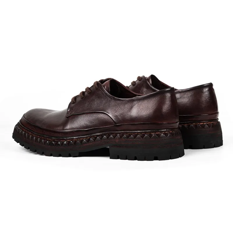 Men's Platform Derby Shoes Horsehide