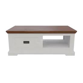 Paris Coffee Table w/ 1 Drawer and 1 Fake Drawer 1 Niche (Timber may display minor cracking & imperfections)
