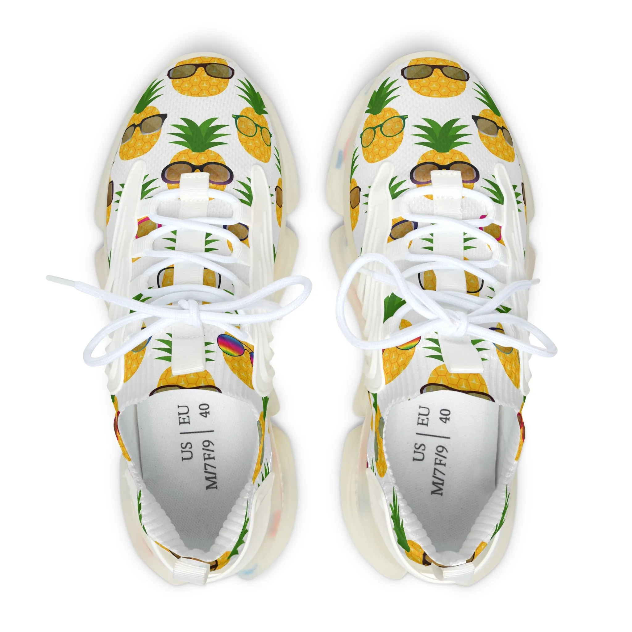 Pineapple with Sunglasses Women's Mesh Sneakers