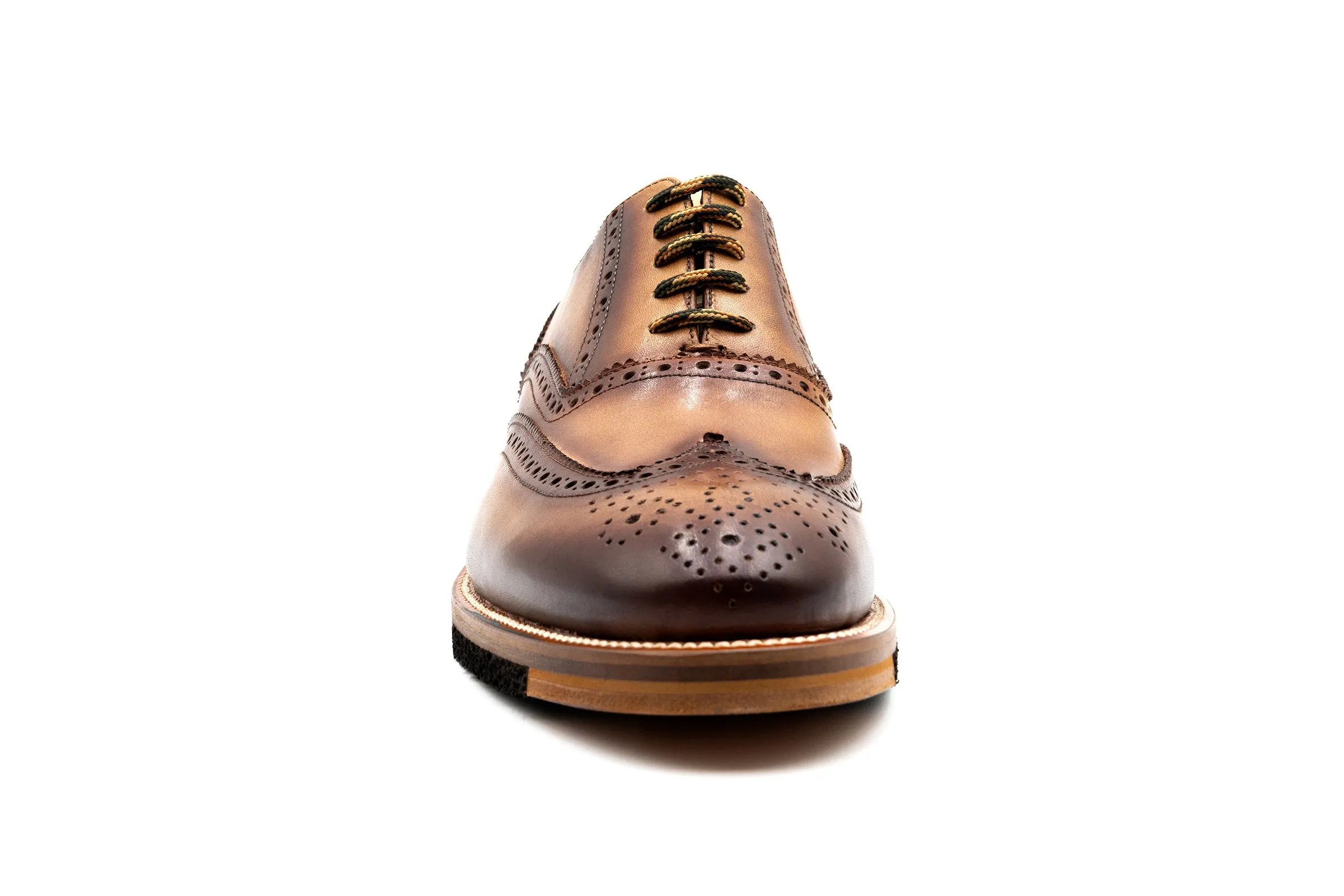 Tuscan Italian Calf Leather Wingtip - Biscotti