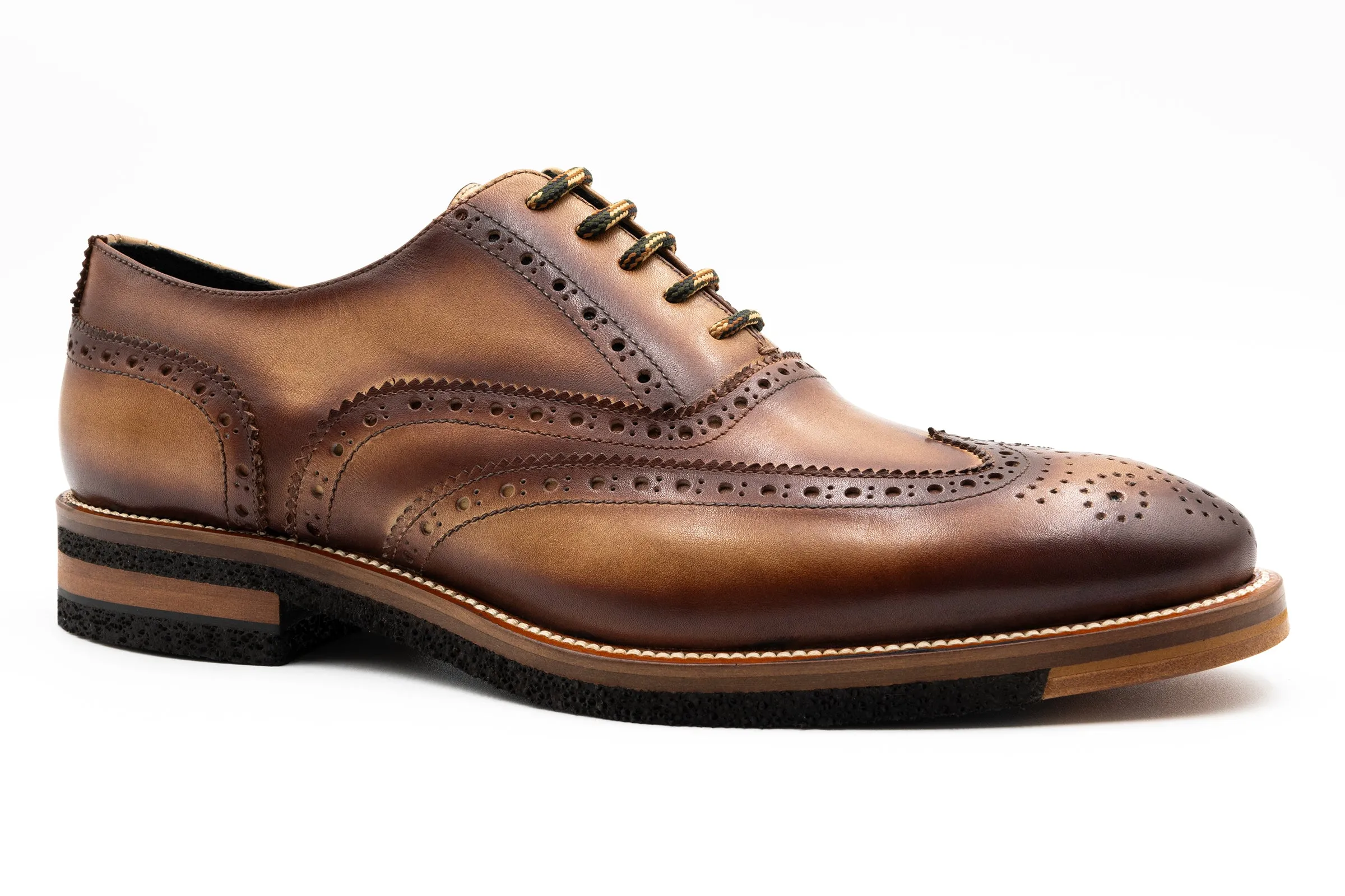 Tuscan Italian Calf Leather Wingtip - Biscotti