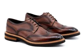 Tuscan Italian Calf Leather Wingtip - Black Oak