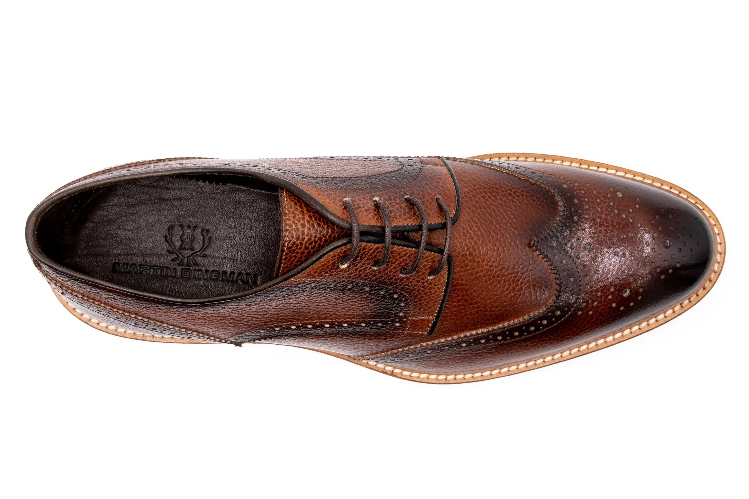 Tuscan Italian Calf Leather Wingtip - Black Oak