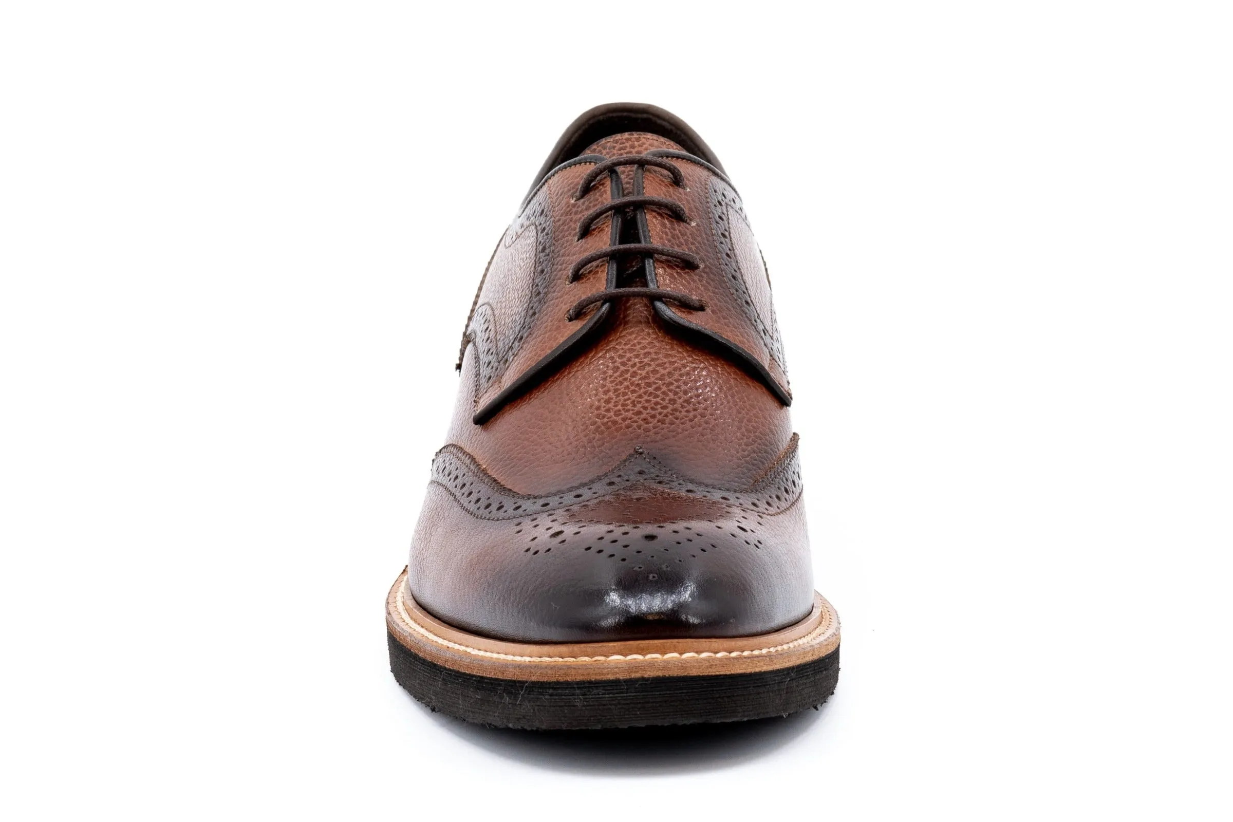 Tuscan Italian Calf Leather Wingtip - Black Oak