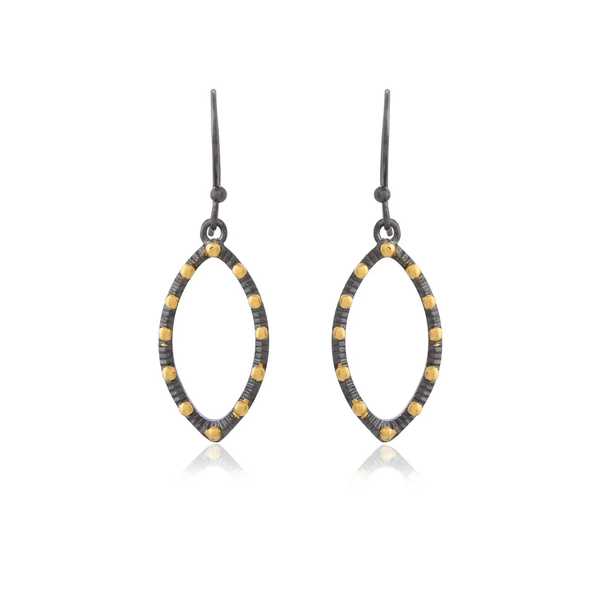Two Tone Textured Dot Earrings