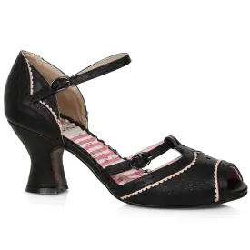 Two Toned T-Strap Peep Toe Shoe