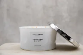 White 3-Wick Candle - Lemongrass & Ginger